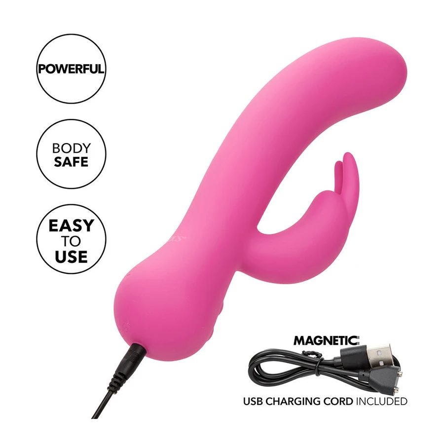 CALEXOTICS - FIRST TIME VIBRADOR COELHO RECARREGÁVEL ROSA